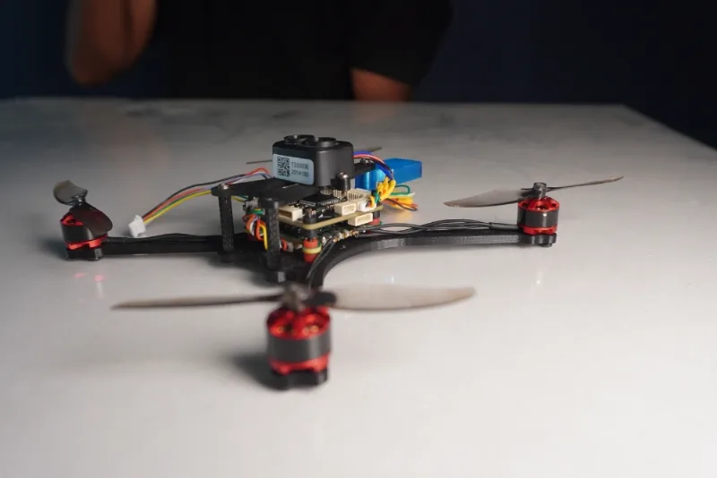 Nano FPV drone built by a student at Aerobot Labs Chennai